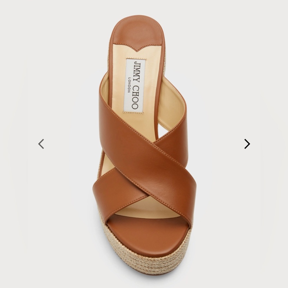 BRAND NEW Jimmy Choo Divina Wedges, Dark Tan Mix, size 39 1/2